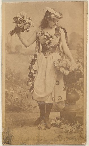 Actress holding bouquet of flowers, from the Actresses series (N668)