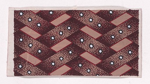 Textile Design with a Basketweave Pattern Decorated with Pearls
