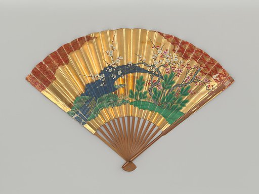 Fan with auspicious vernal imagery