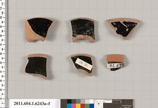 Terracotta fragments of kylikes (drinking cups)