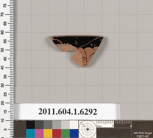 Terracotta rim fragment of a kylix (drinking cup)