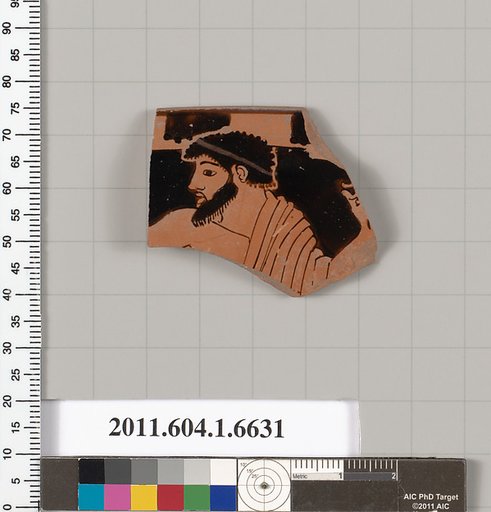 Terracotta rim fragment of a kylix (drinking cup)