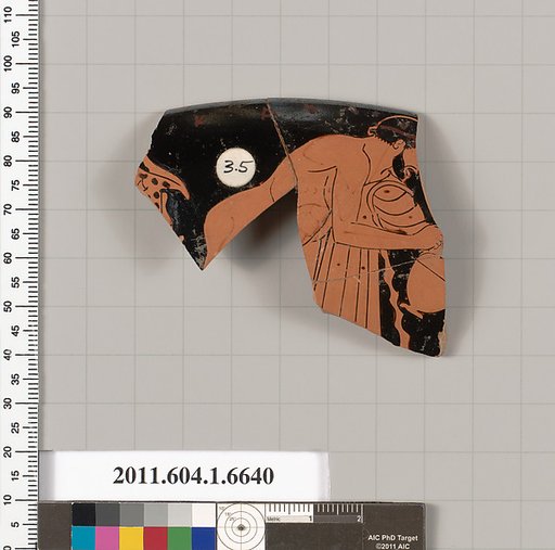 Terracotta rim fragment of a kylix (drinking cup)