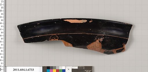 Terracotta rim fragment of a kylix (drinking cup)