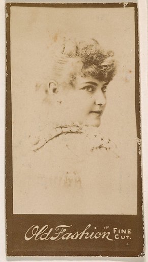 Actress looking over shoulder, from the Actresses series (N664) promoting Old Fashion Fine Cut Tobacco