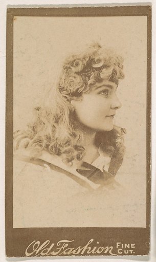 Portrait of actress in profile, from the Actresses series (N664) promoting Old Fashion Fine Cut Tobacco