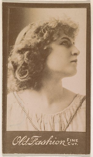 Portrait of actress in profile, from the Actresses series (N664) promoting Old Fashion Fine Cut Tobacco
