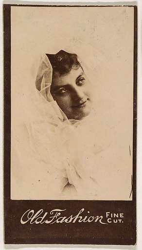 Actress wearing shawl on head, from the Actresses series (N664) promoting Old Fashion Fine Cut Tobacco