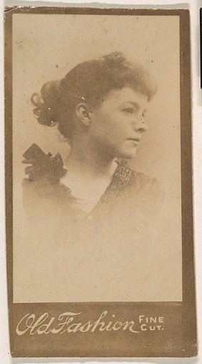 Portrait of actress in profile, from the Actresses series (N664) promoting Old Fashion Fine Cut Tobacco