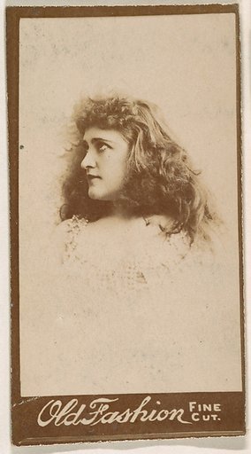 Portrait of actress in profile, from the Actresses series (N664) promoting Old Fashion Fine Cut Tobacco
