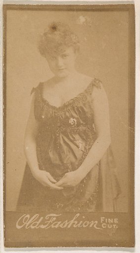 Standing actress, from the Actresses series (N664) promoting Old Fashion Fine Cut Tobacco