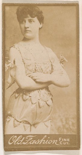 Actress standing with arms crossed, from the Actresses series (N664) promoting Old Fashion Fine Cut Tobacco