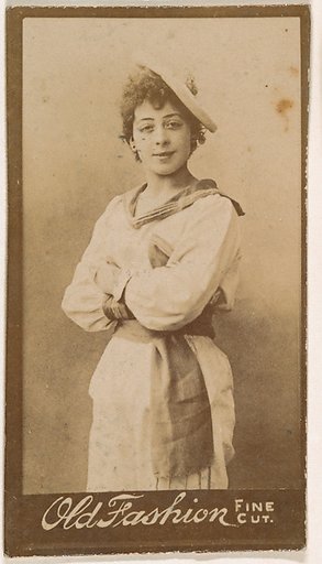 Actress dressed in sailor-inspired costume, from the Actresses series (N664) promoting Old Fashion Fine Cut Tobacco