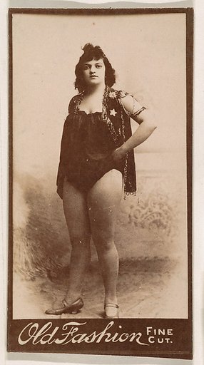 Standing actress, from the Actresses series (N664) promoting Old Fashion Fine Cut Tobacco