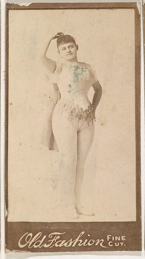 Actress holding hand to head, from the Actresses series (N664) promoting Old Fashion Fine Cut Tobacco