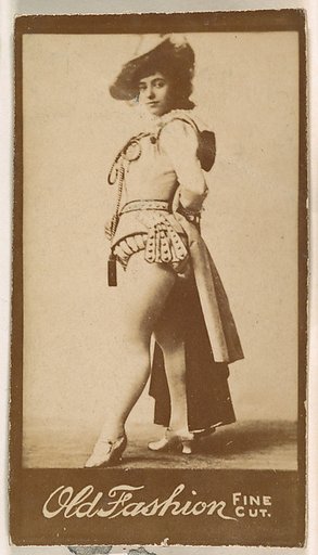 Actress standing with hands behind waist, from the Actresses series (N664) promoting Old Fashion Fine Cut Tobacco