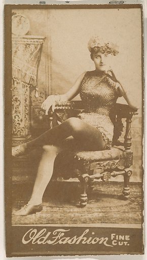 Seated actress, from the Actresses series (N664) promoting Old Fashion Fine Cut Tobacco