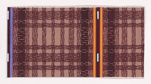 Textile Design with a Tartan Pattern and Decorating Vertical Stripes of Color