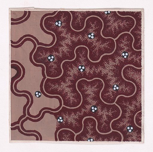 Textile Design with an Interlacing Pattern Partially Decorated with Groups of Three Pearls