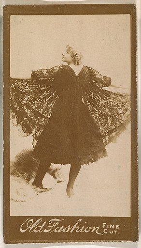 Dancer with lace skirt, from the Actresses series (N664) promoting Old Fashion Fine Cut Tobacco