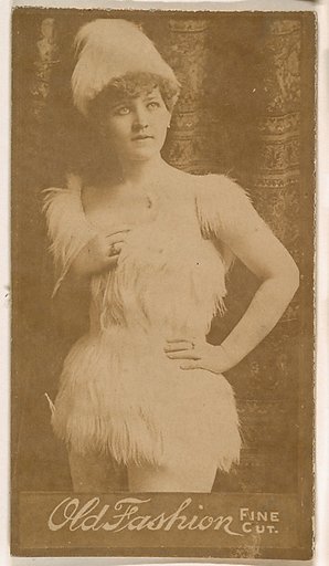 Actress wearing feathered costume, from the Actresses series (N664) promoting Old Fashion Fine Cut Tobacco