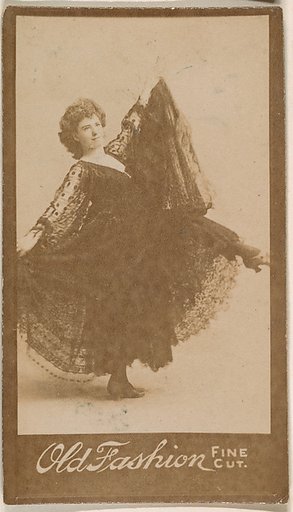 Dancer with lace skirt, from the Actresses series (N664) promoting Old Fashion Fine Cut Tobacco