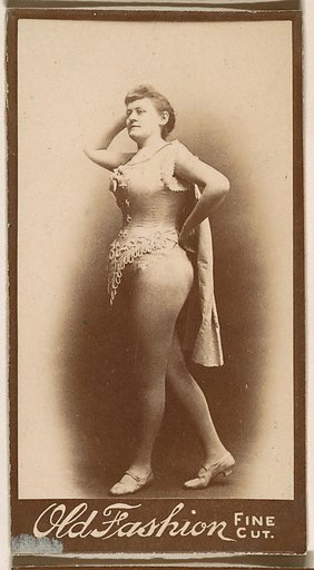 Actress standing with hand to head, from the Actresses series (N664) promoting Old Fashion Fine Cut Tobacco