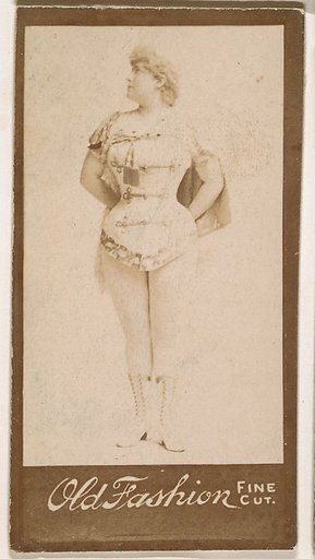 Actress standing with arms behind back, from the Actresses series (N664) promoting Old Fashion Fine Cut Tobacco
