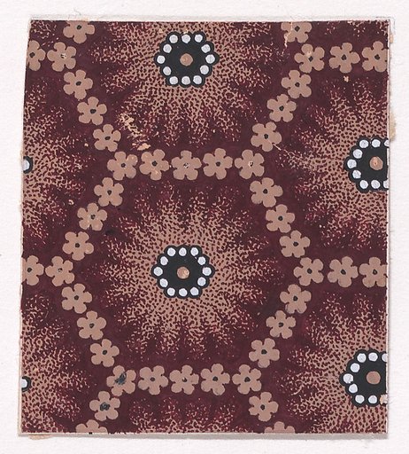 Textile Design with a Honeycomb Pattern Formed with Small Rosettes and with Alternating Rows of Hexagons Decorated with Pearls