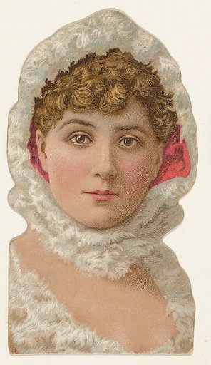 Actress wearing white feathers, from Stars of the Stage, Fourth Series (N132) issued by Duke Sons & Co. to promote Honest Long Cut Tobacco