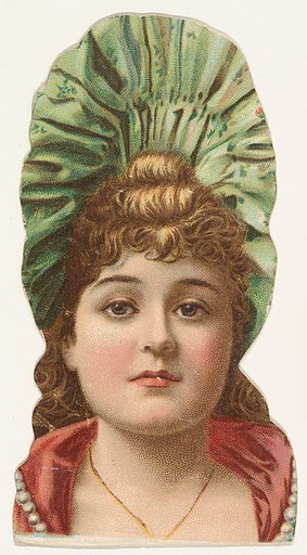 Actress wearing green cloth hat, from Stars of the Stage, Fourth Series (N132) issued by Duke Sons & Co. to promote Honest Long Cut Tobacco