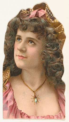 Actress wearing pendant in shape of insect, from Stars of the Stage, Fourth Series (N132) issued by Duke Sons & Co. to promote Honest Long Cut Tobacco