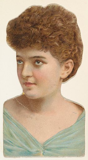 Actress wearing blue bodice, from Stars of the Stage, Fourth Series (N132) issued by Duke Sons & Co. to promote Honest Long Cut Tobacco