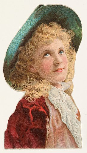 Actress wearing wide-brimmed blue hat, from Stars of the Stage, Fourth Series (N132) issued by Duke Sons & Co. to promote Honest Long Cut Tobacco