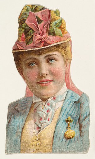 Actress wearing gold brooch, from Stars of the Stage, Fourth Series (N132) issued by Duke Sons & Co. to promote Honest Long Cut Tobacco