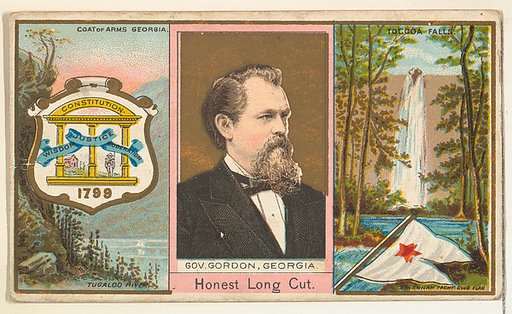 Governor Gordon, Georgia, from "Governors, Arms, Etc." series (N133-1), issued by Duke Sons & Co.