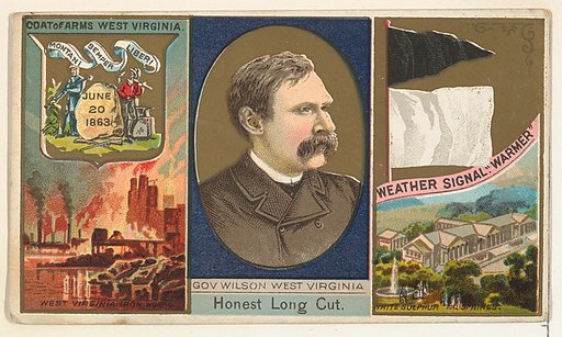 Governor Wilson, West Virginia, from "Governors, Arms, Etc." series (N133-1), issued by Duke Sons & Co.