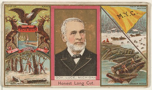 Governor Luce, Michigan, from "Governors, Arms, Etc." series (N133-1), issued by Duke Sons & Co.
