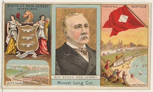 Governor Green, New Jersey, from "Governors, Arms, Etc." series (N133-1), issued by Duke Sons & Co.