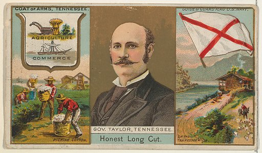 Governor Taylor, Tennessee, from "Governors, Arms, Etc." series (N133-1), issued by Duke Sons & Co.