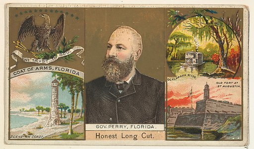 Governor Perry, Florida, from "Governors, Arms, Etc." series (N133-1), issued by Duke Sons & Co.
