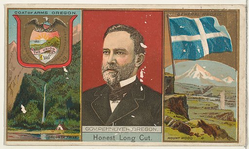 Governor Pennoyer, Oregon, from "Governors, Arms, Etc." series (N133-1), issued by Duke Sons & Co.