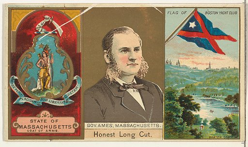 Governor Ames, Massachusetts, from "Governors, Arms, Etc." series (N133-1), issued by Duke Sons & Co.