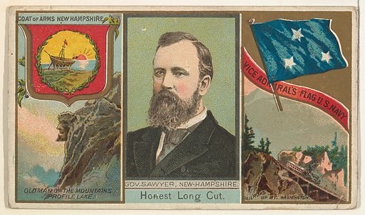 Governor Sawyer, New Hampshire, from "Governors, Arms, Etc." series (N133-1), issued by Duke Sons & Co.