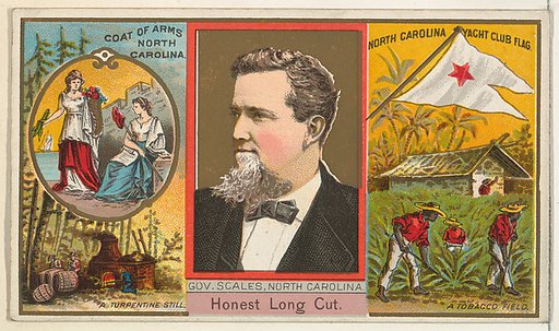 Governor Scales, North Carolina, from "Governors, Arms, Etc." series (N133-1), issued by Duke Sons & Co.