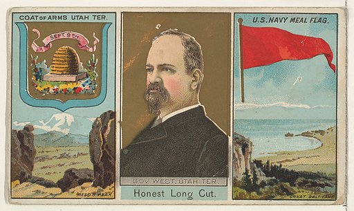 Governor West, Utah Territory, from "Governors, Arms, Etc." series (N133-1), issued by Duke Sons & Co.