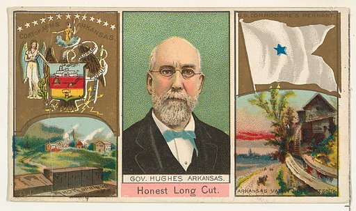 Governor Hughes, Arkansas, from "Governors, Arms, Etc." series (N133-1), issued by Duke Sons & Co.