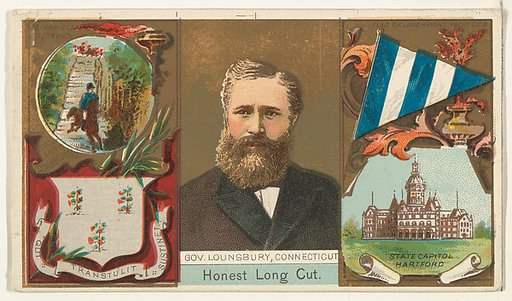 Governor Lounsbury, Connecticut, from "Governors, Arms, Etc." series (N133-1), issued by Duke Sons & Co.