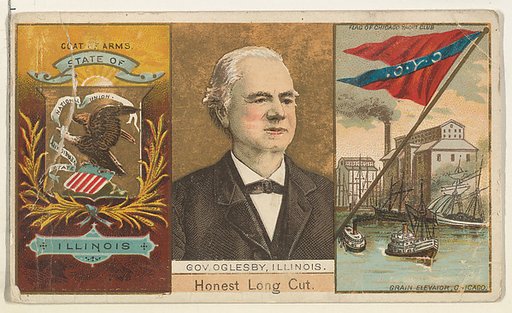 Governor Oglesby, Illinois, from "Governors, Arms, Etc." series (N133-1), issued by Duke Sons & Co.