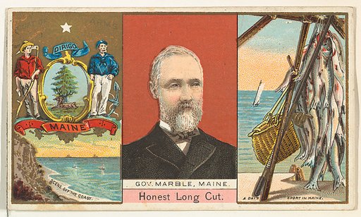 Governor Marble, Maine, from "Governors, Arms, Etc." series (N133-1), issued by Duke Sons & Co.